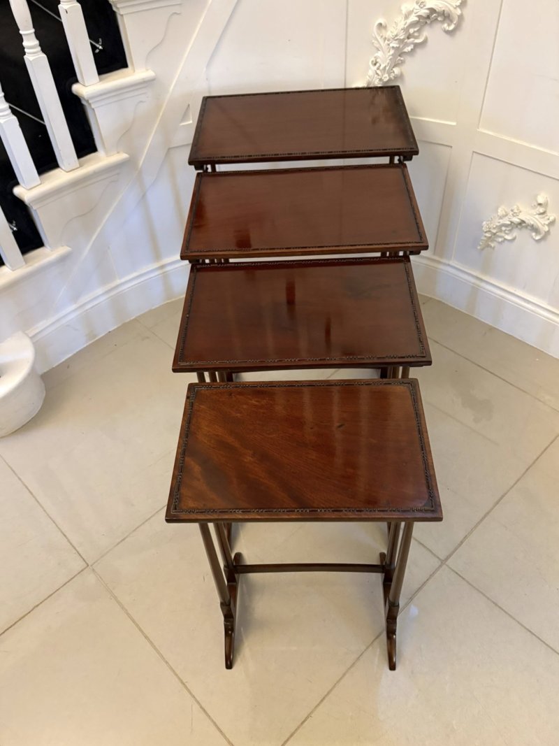 Antique Edwardian Quality Mahogany Nest of Four Tables